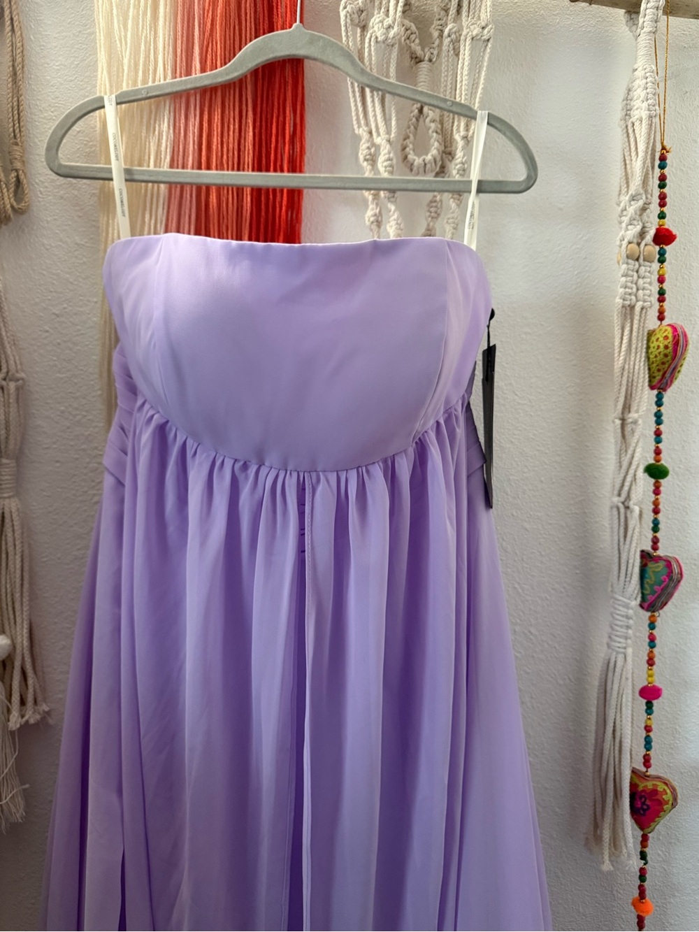 Strapless Lavender Evening Gown